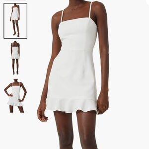 Nordstrom French Connection Whisper Frill Hem Dress in White